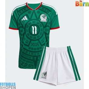 Billiga Mexiko Santiago Gimenez #11 Hemmatröja Barn VM 2026 Kortärmad (+ Korta byxor)